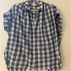 Madewell Navy and Cream Checkered Shirt